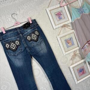 y2k miss me embroidered flare jeans